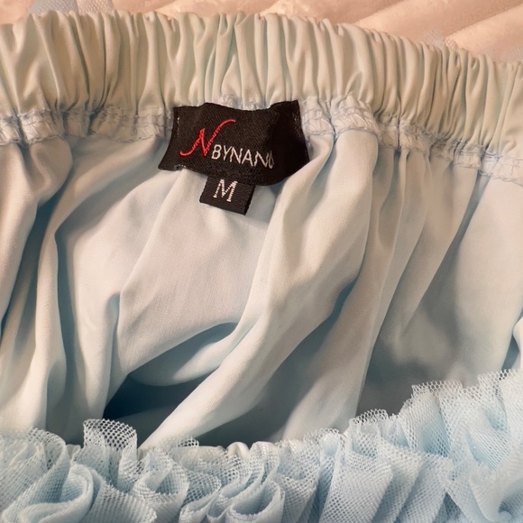 #A220   N by Nancy  Cottagecore  Off-Shoulder  Light Blue  TulleTop  NWOT  M - Picture 6 of 6